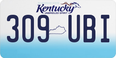 KY license plate 309UBI
