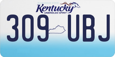 KY license plate 309UBJ