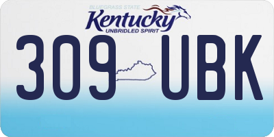 KY license plate 309UBK