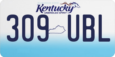 KY license plate 309UBL