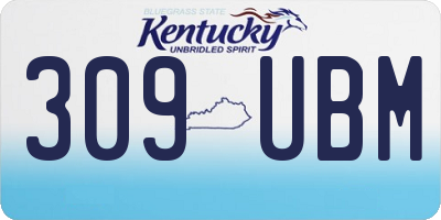 KY license plate 309UBM