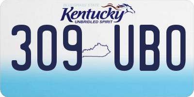KY license plate 309UBO
