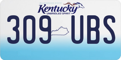 KY license plate 309UBS