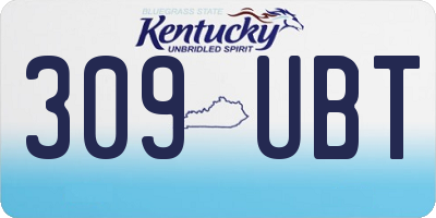 KY license plate 309UBT