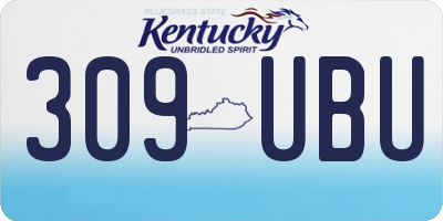 KY license plate 309UBU