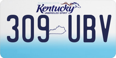 KY license plate 309UBV