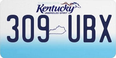 KY license plate 309UBX