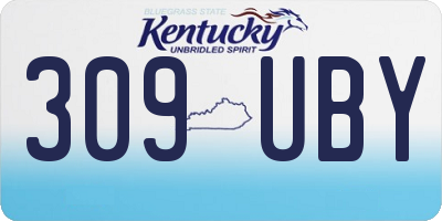 KY license plate 309UBY