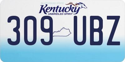 KY license plate 309UBZ