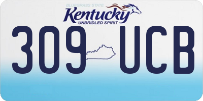 KY license plate 309UCB