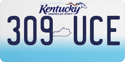 KY license plate 309UCE