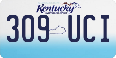 KY license plate 309UCI