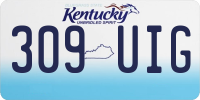 KY license plate 309UIG