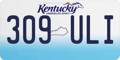 KY license plate 309ULI