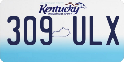 KY license plate 309ULX