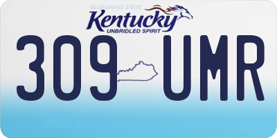 KY license plate 309UMR