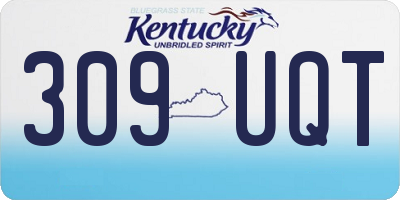 KY license plate 309UQT