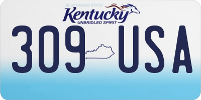 KY license plate 309USA