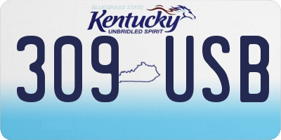 KY license plate 309USB