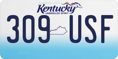 KY license plate 309USF