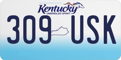 KY license plate 309USK