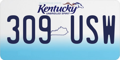 KY license plate 309USW