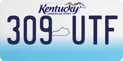 KY license plate 309UTF