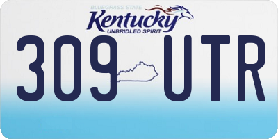 KY license plate 309UTR
