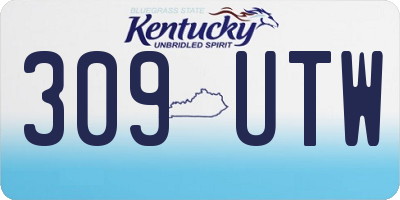 KY license plate 309UTW