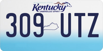 KY license plate 309UTZ