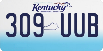KY license plate 309UUB