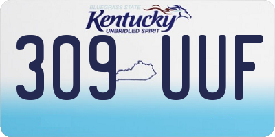 KY license plate 309UUF