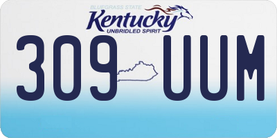 KY license plate 309UUM