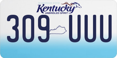 KY license plate 309UUU