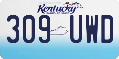 KY license plate 309UWD