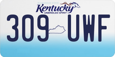 KY license plate 309UWF