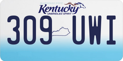 KY license plate 309UWI