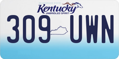 KY license plate 309UWN