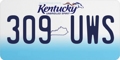 KY license plate 309UWS