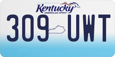 KY license plate 309UWT