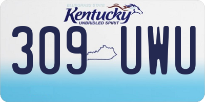 KY license plate 309UWU