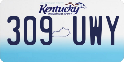 KY license plate 309UWY
