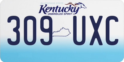 KY license plate 309UXC