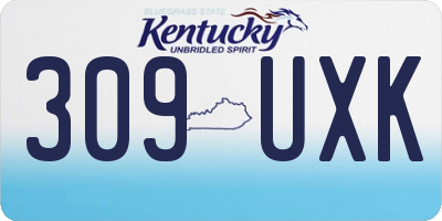 KY license plate 309UXK