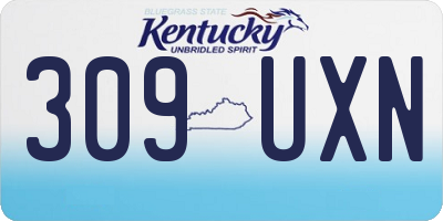 KY license plate 309UXN