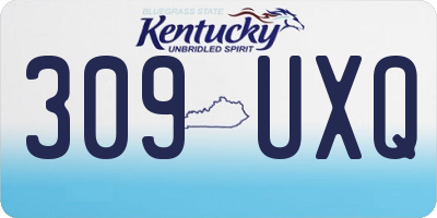 KY license plate 309UXQ