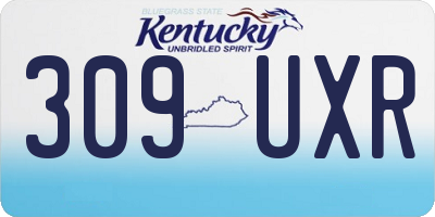 KY license plate 309UXR
