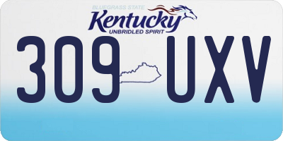 KY license plate 309UXV