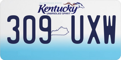 KY license plate 309UXW