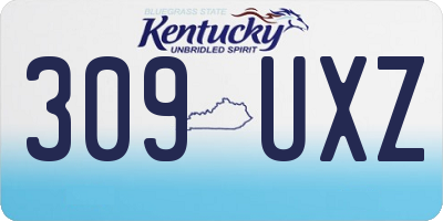KY license plate 309UXZ